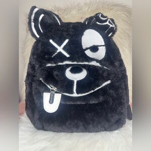 Scummy Bears Furry Black Mini Backpack